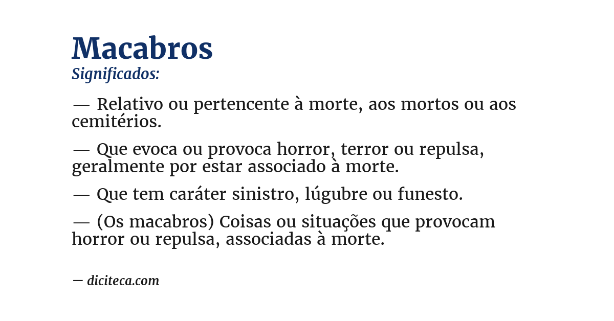 Significado de macabros