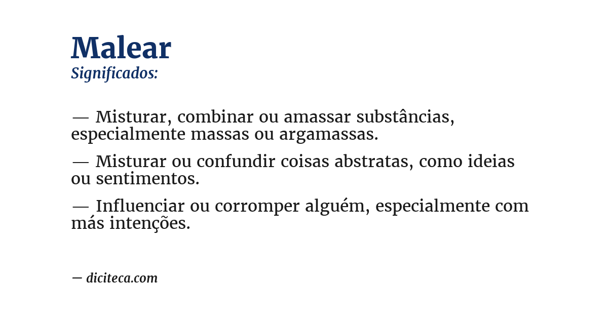 Significado de malear