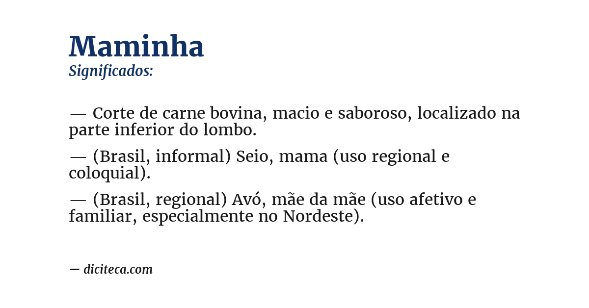 Significado de maminha