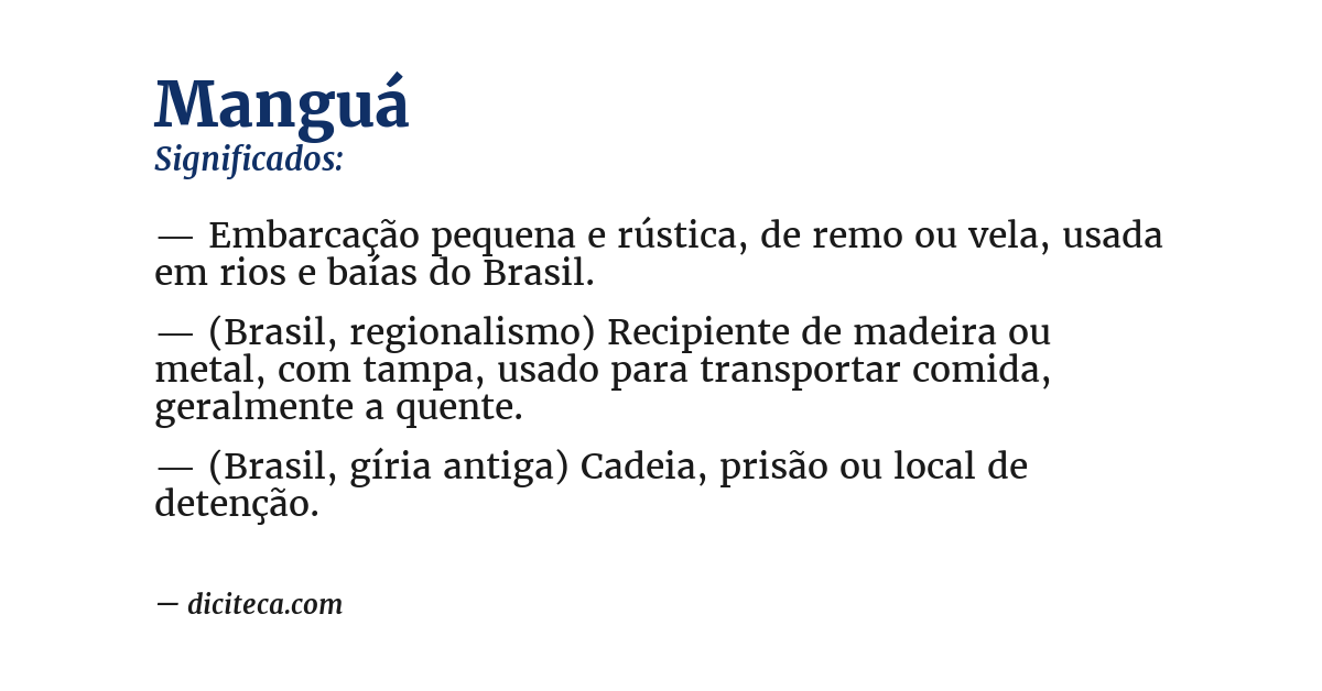 Significado de manguá