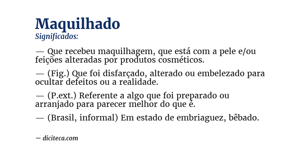 Significado de maquilhado