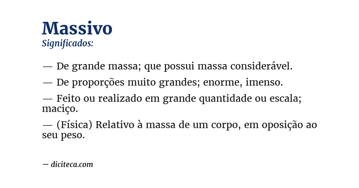 Significado de massivo