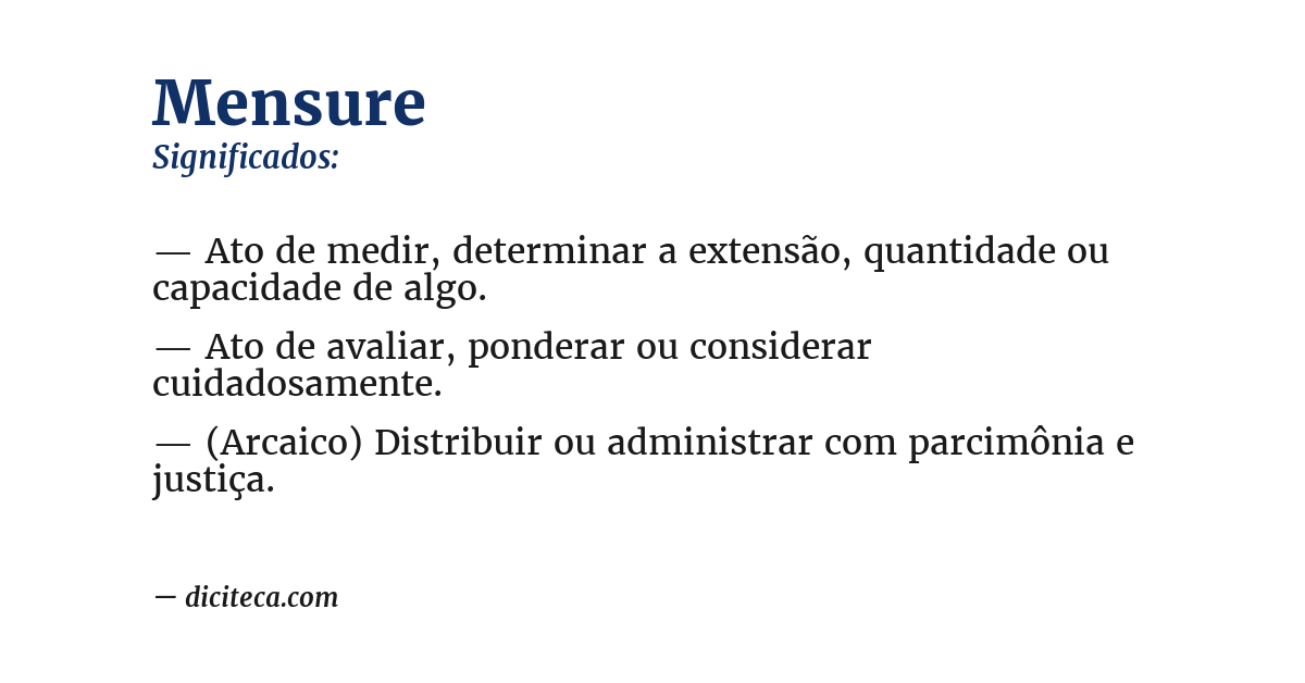 Significado de mensure