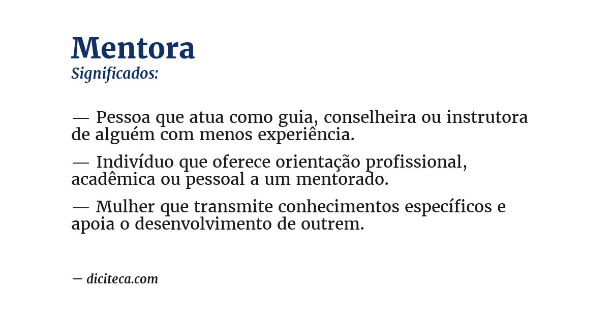 Significado de mentora