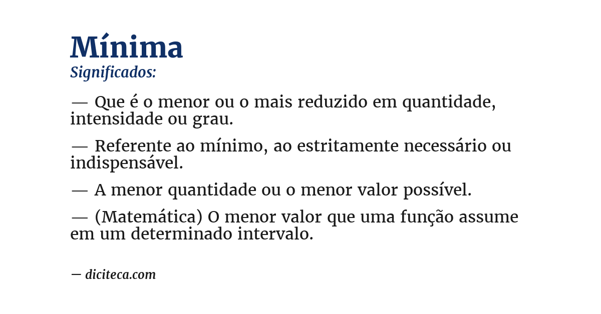 Significado de mínima