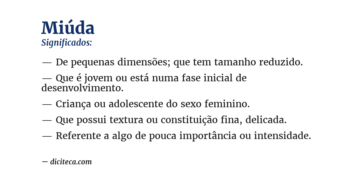 Significado de miúda