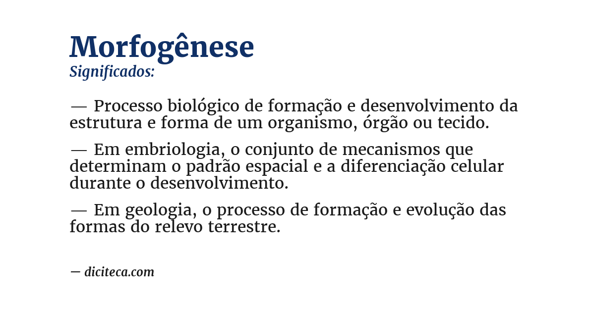 Significado de morfogênese