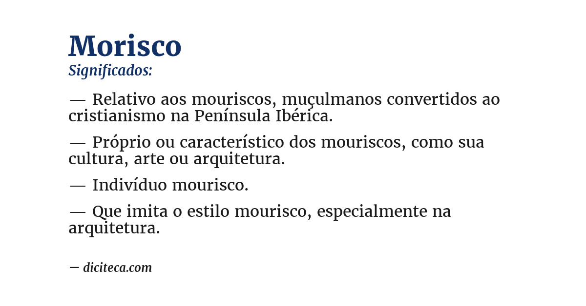 Significado de morisco