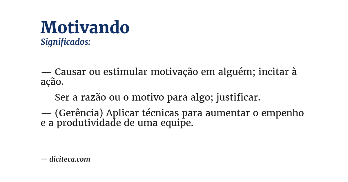 Significado de motivando