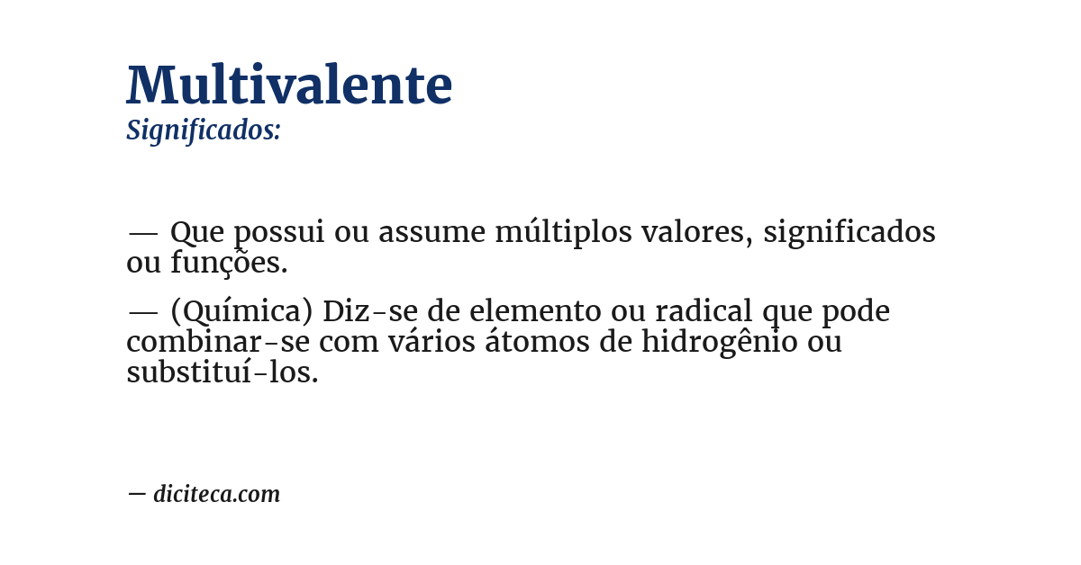 Significado de multivalente
