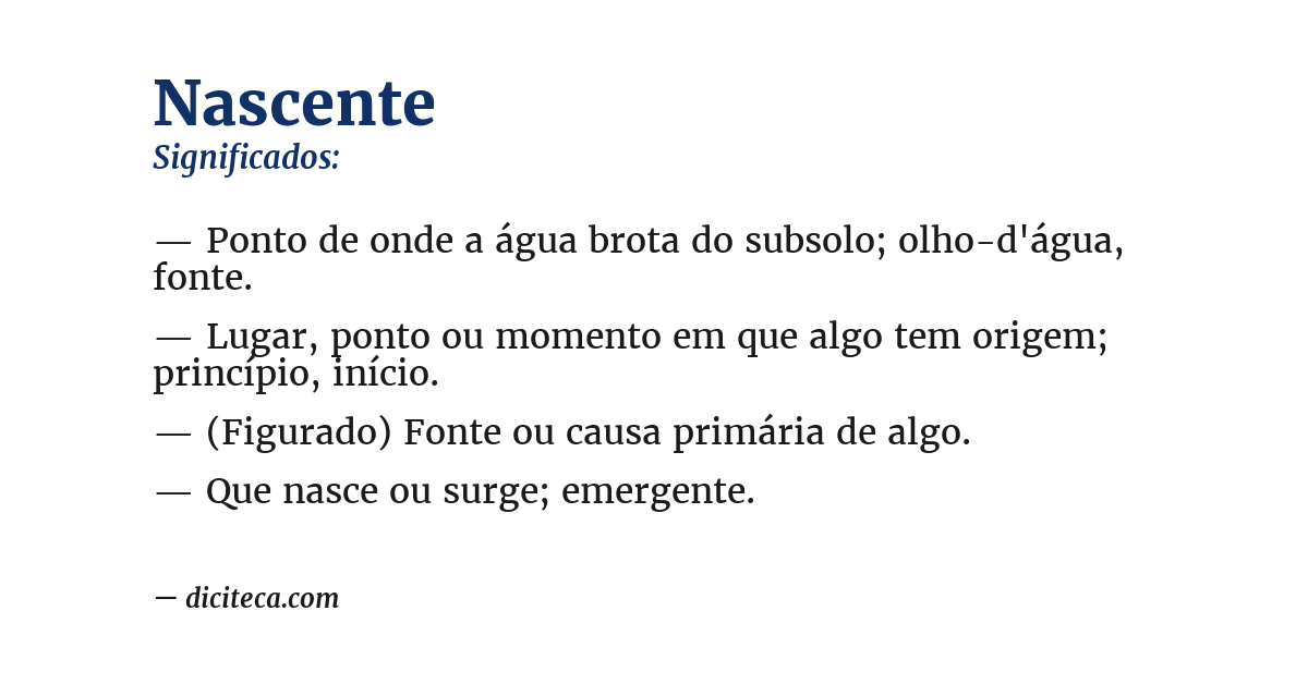 Significado de nascente