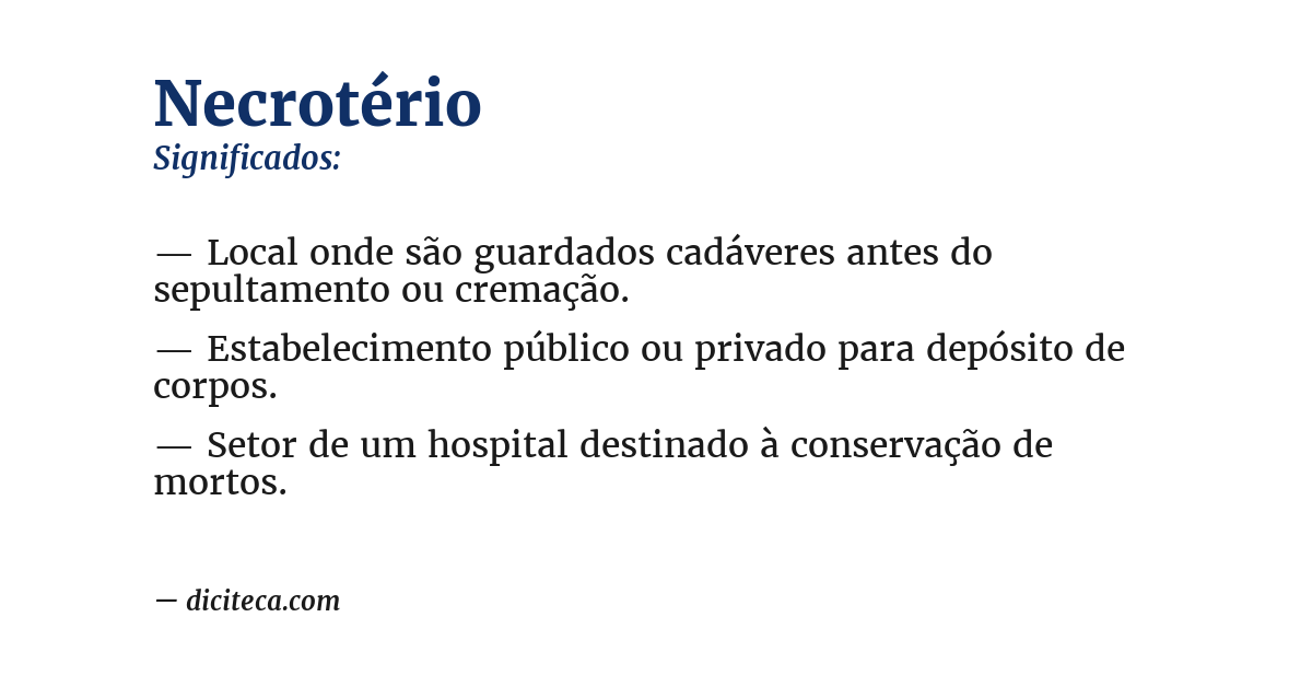 Significado de necrotério