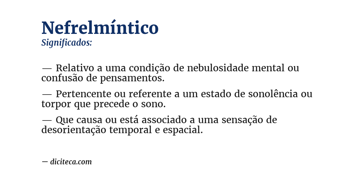 Significado de nefrelmíntico