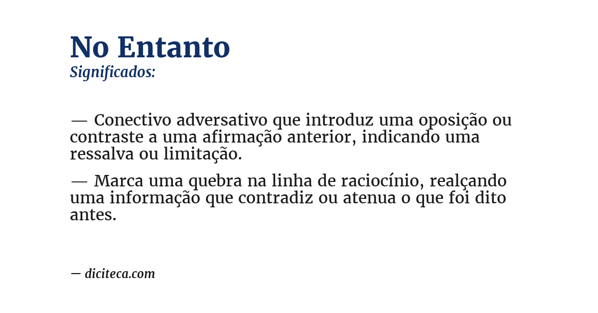 Significado de no entanto