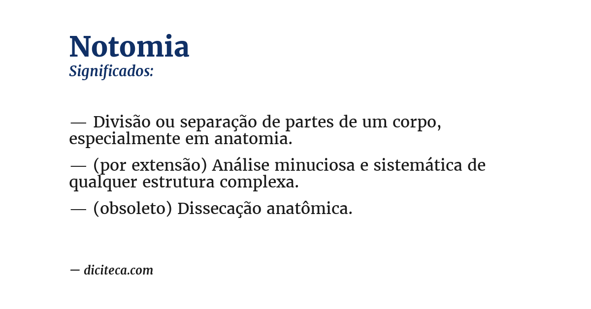 Significado de notomia