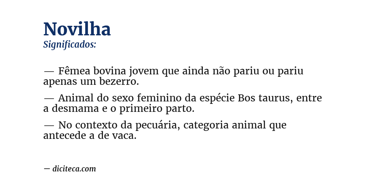 Significado de novilha