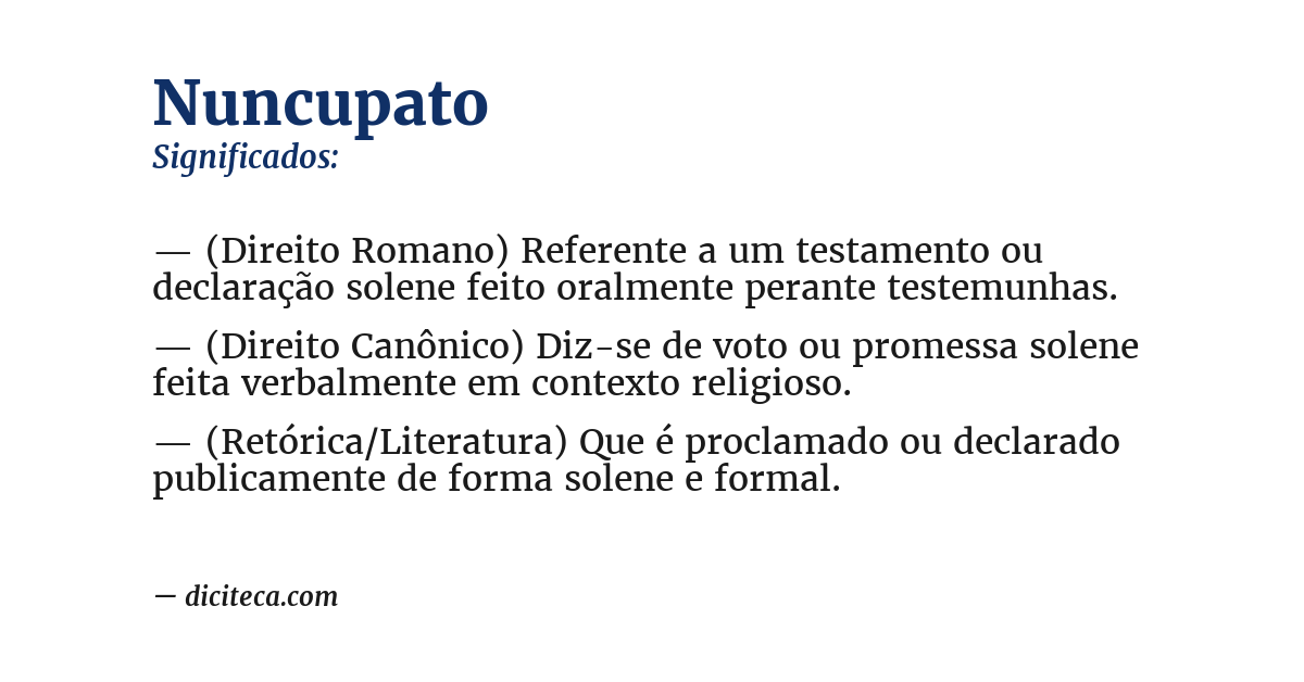 Significado de nuncupato