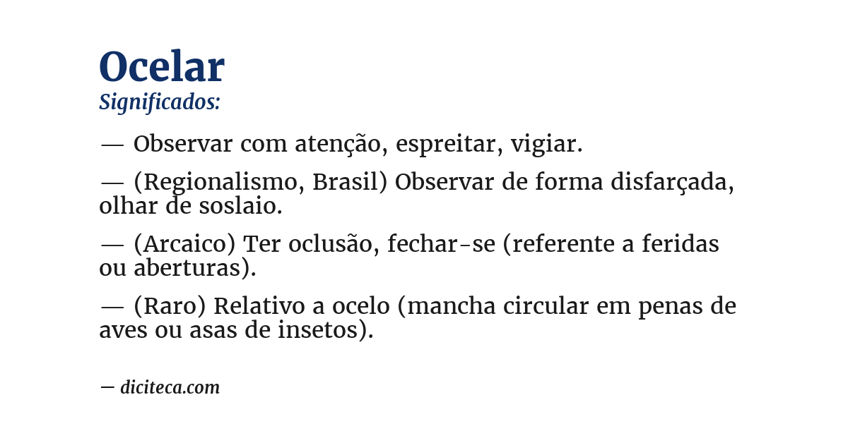 Significado de ocelar