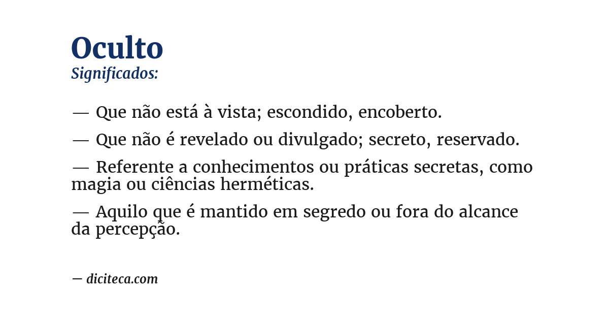 Significado de oculto