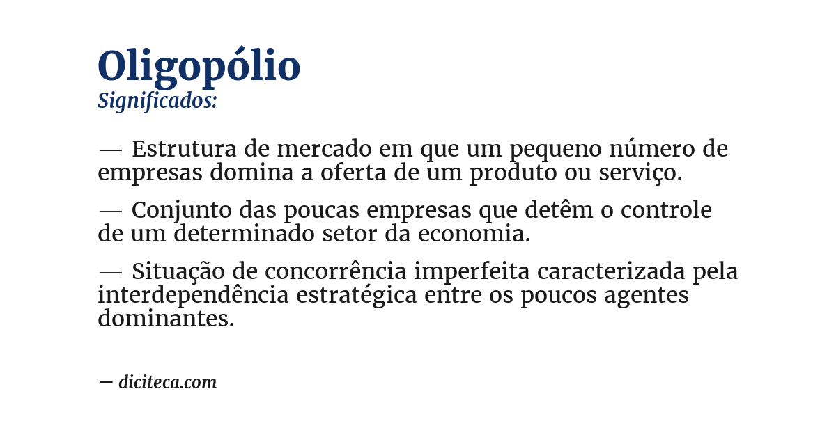 Significado de oligopólio