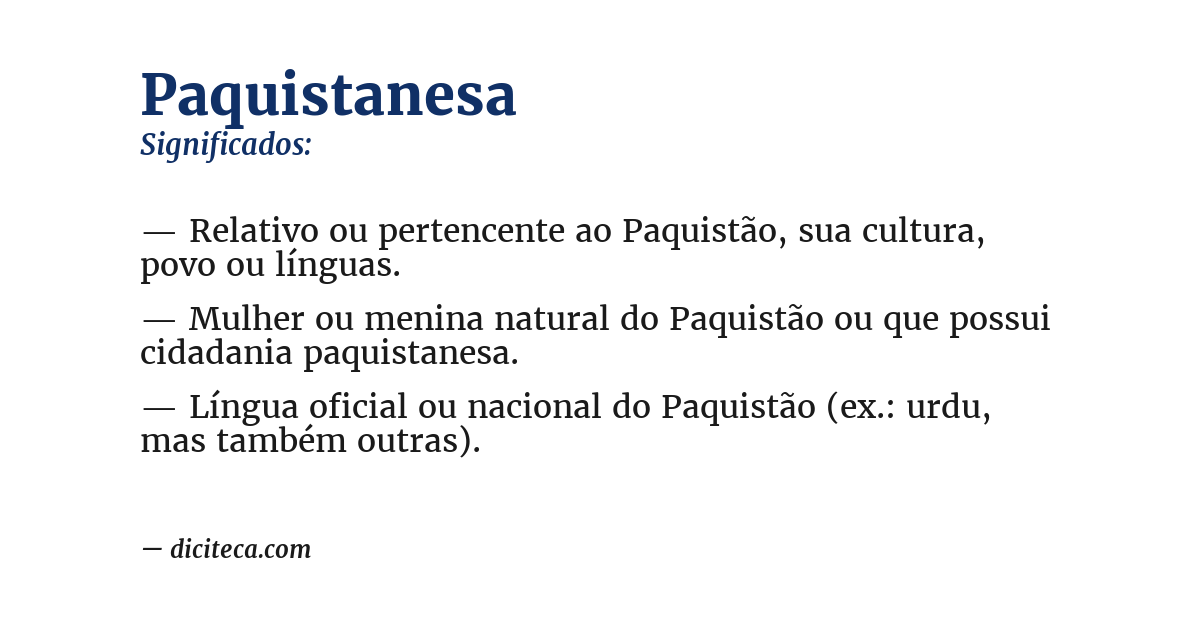 Significado de paquistanesa