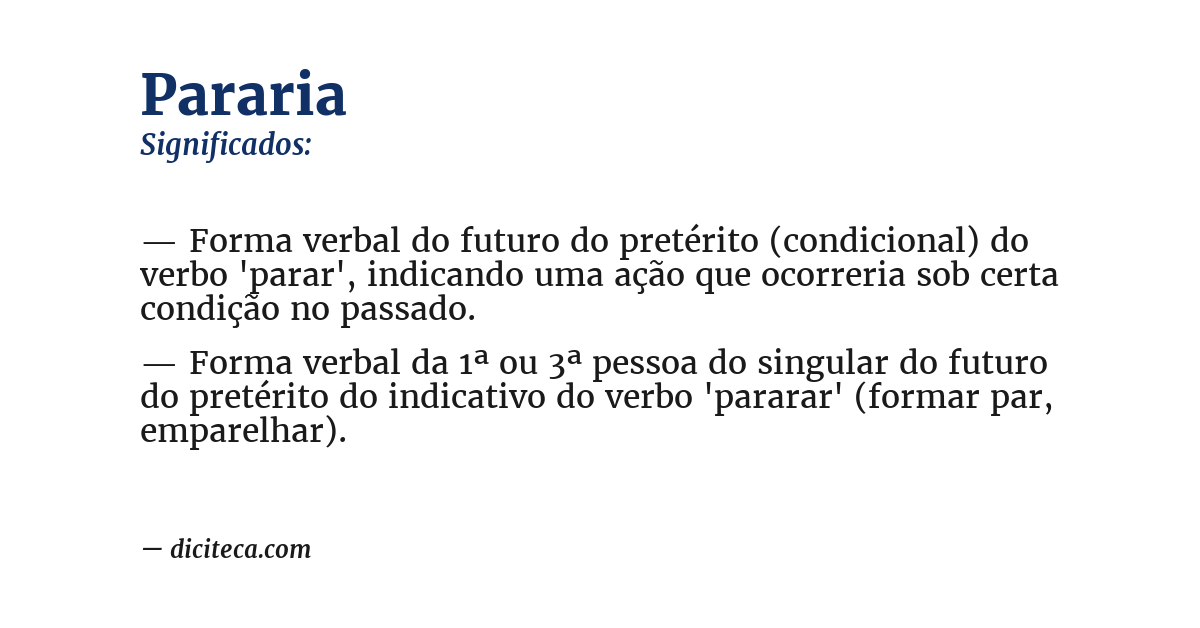 Significado de pararia