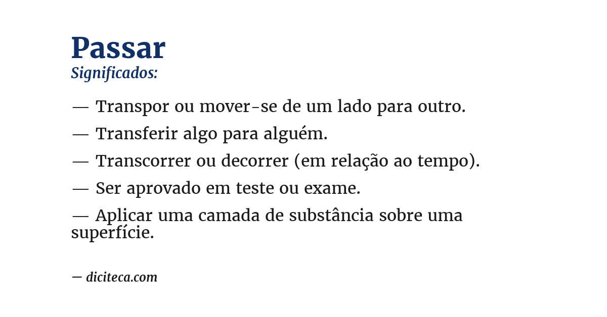 Significado de passar