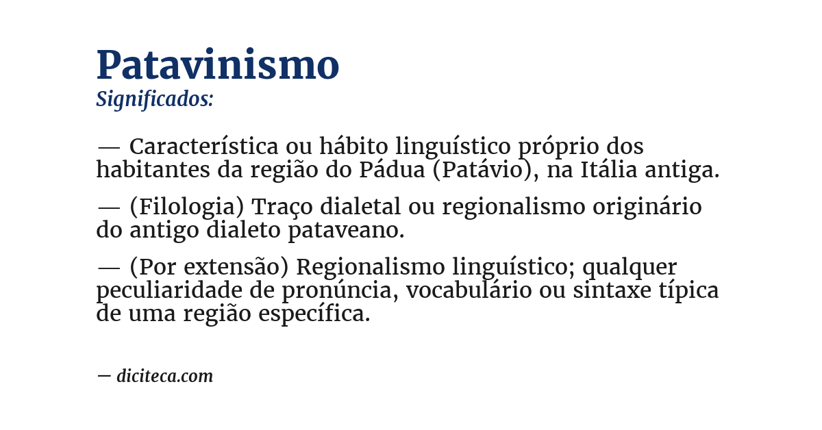 Significado de patavinismo