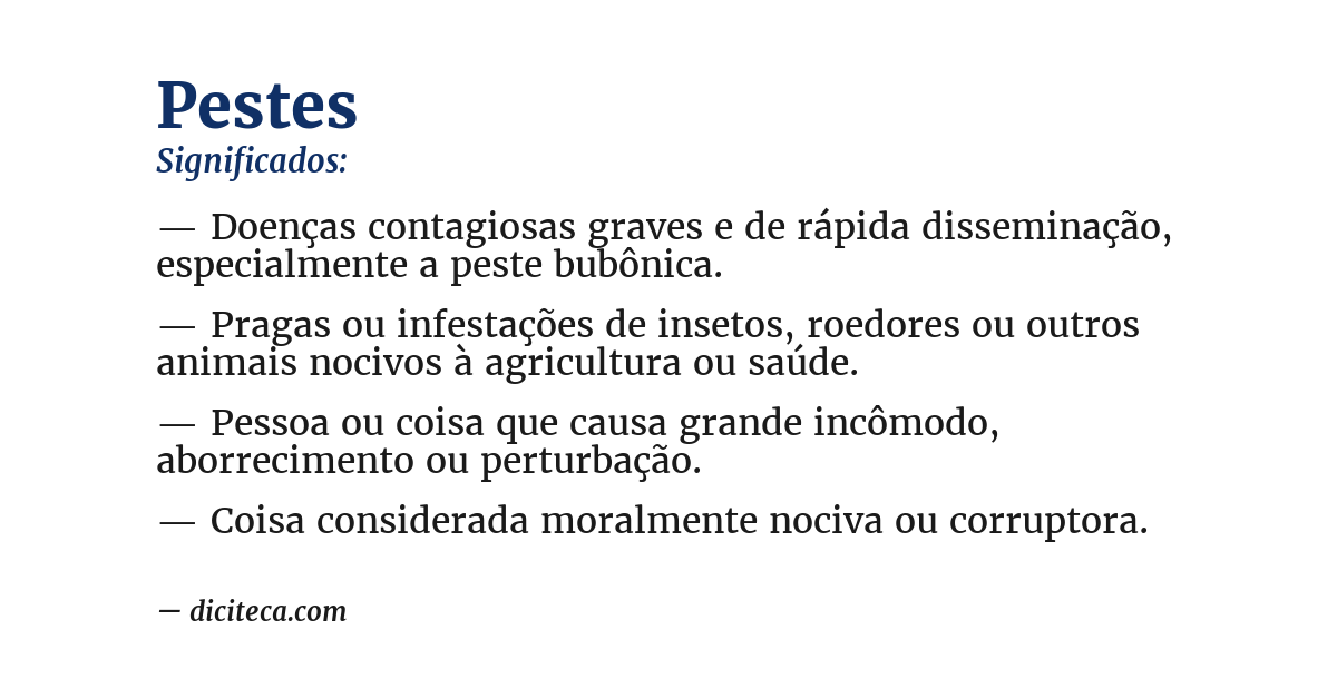 Significado de pestes