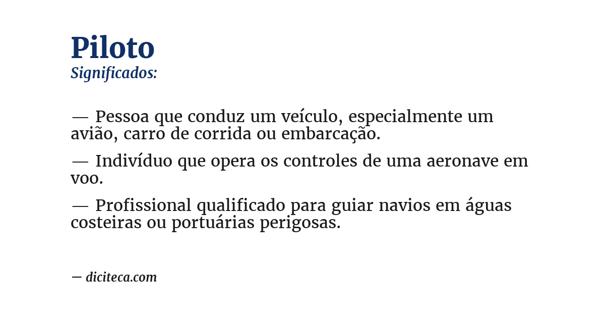 Significado de piloto