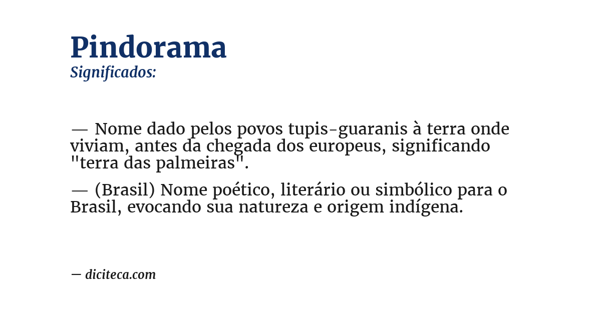 Significado de pindorama