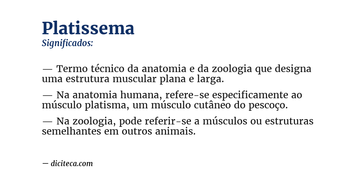 Significado de platissema