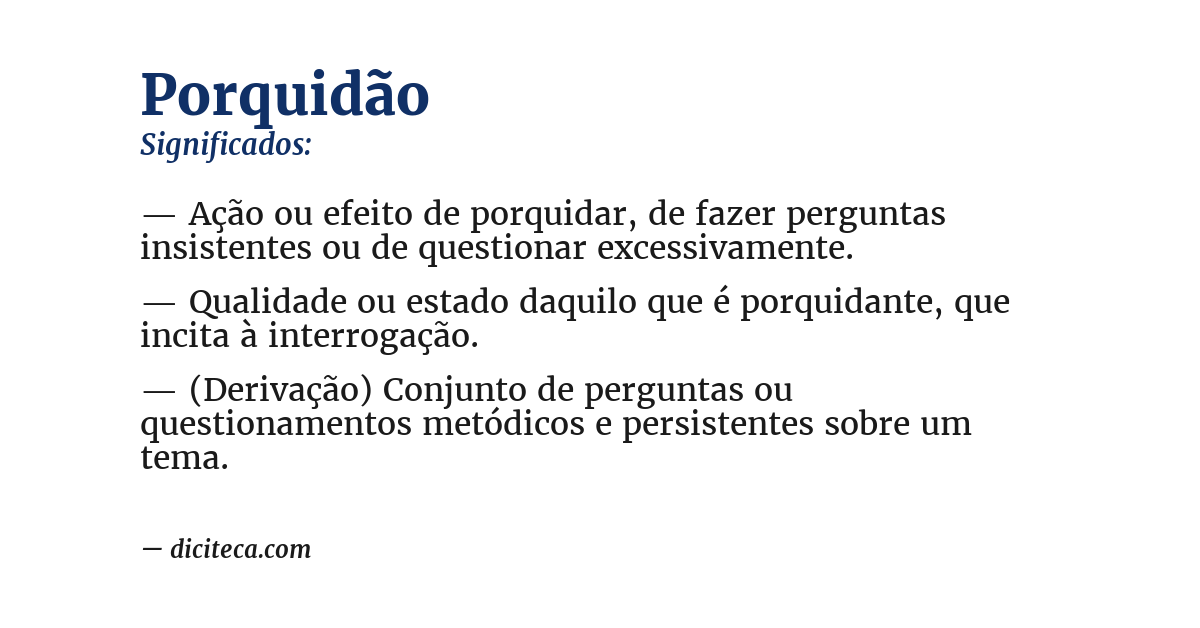 Significado de porquidão