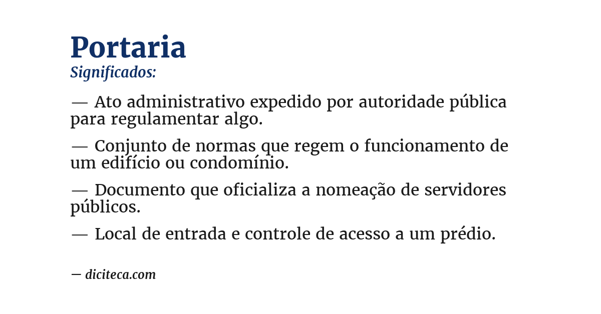 Significado de portaria