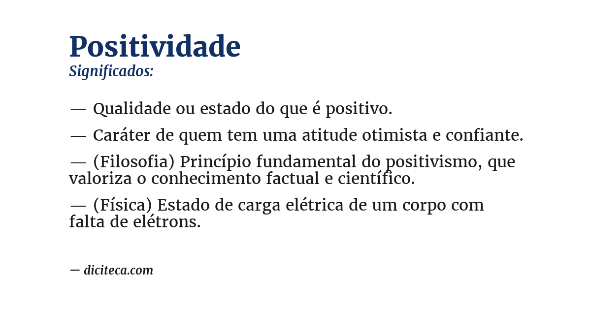 Significado de positividade
