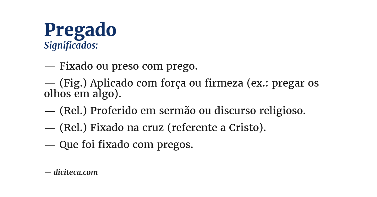 Significado de pregado