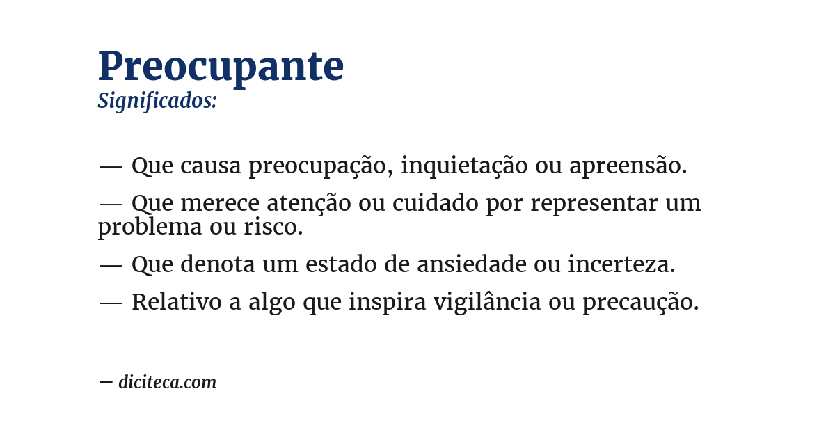 Significado de preocupante