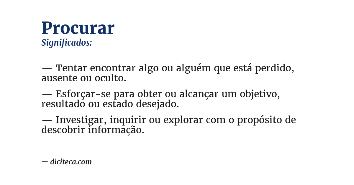 Significado de procurar