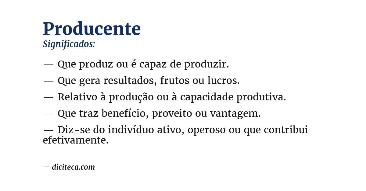 Significado de producente