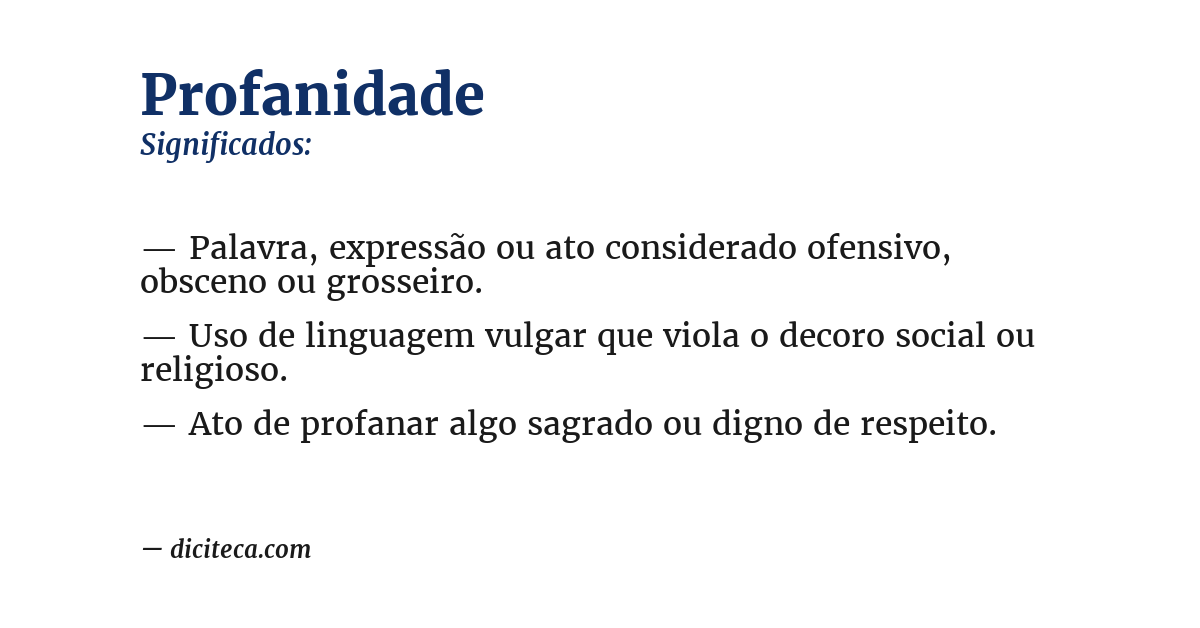 Significado de profanidade
