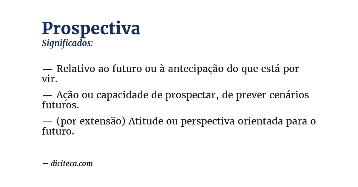 Significado de prospectiva