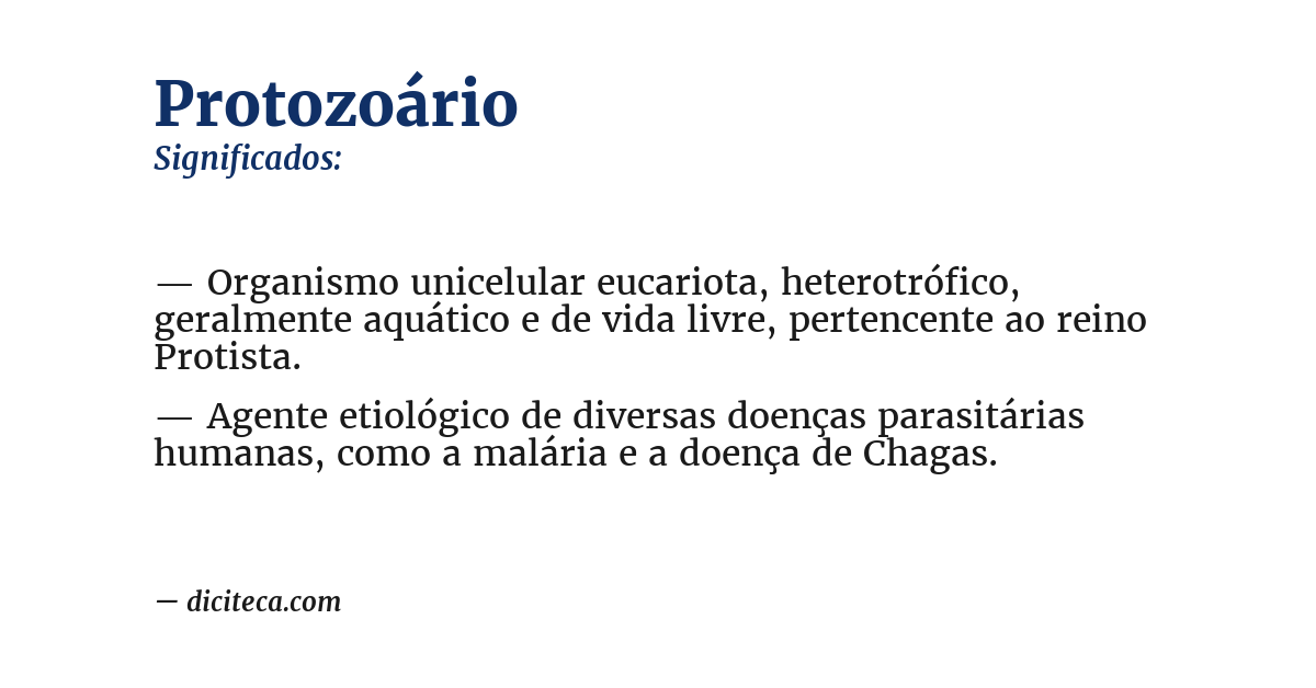 Significado de protozoário