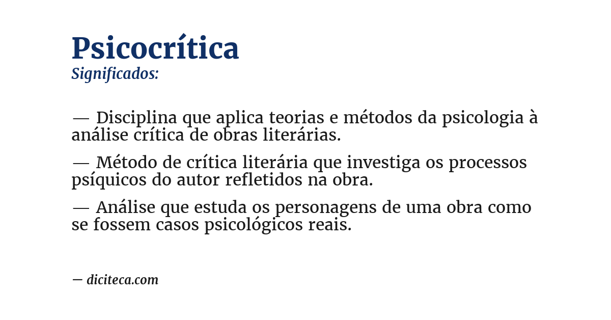 Significado de psicocrítica