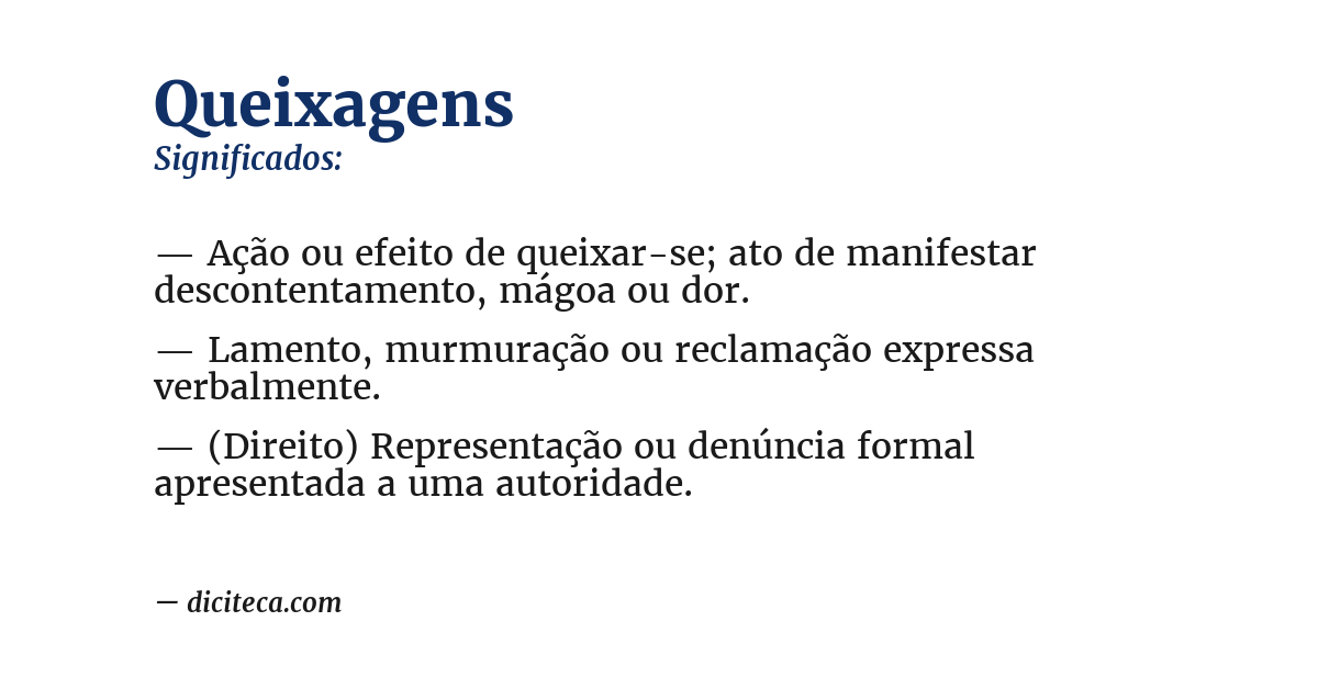 Significado de queixagens