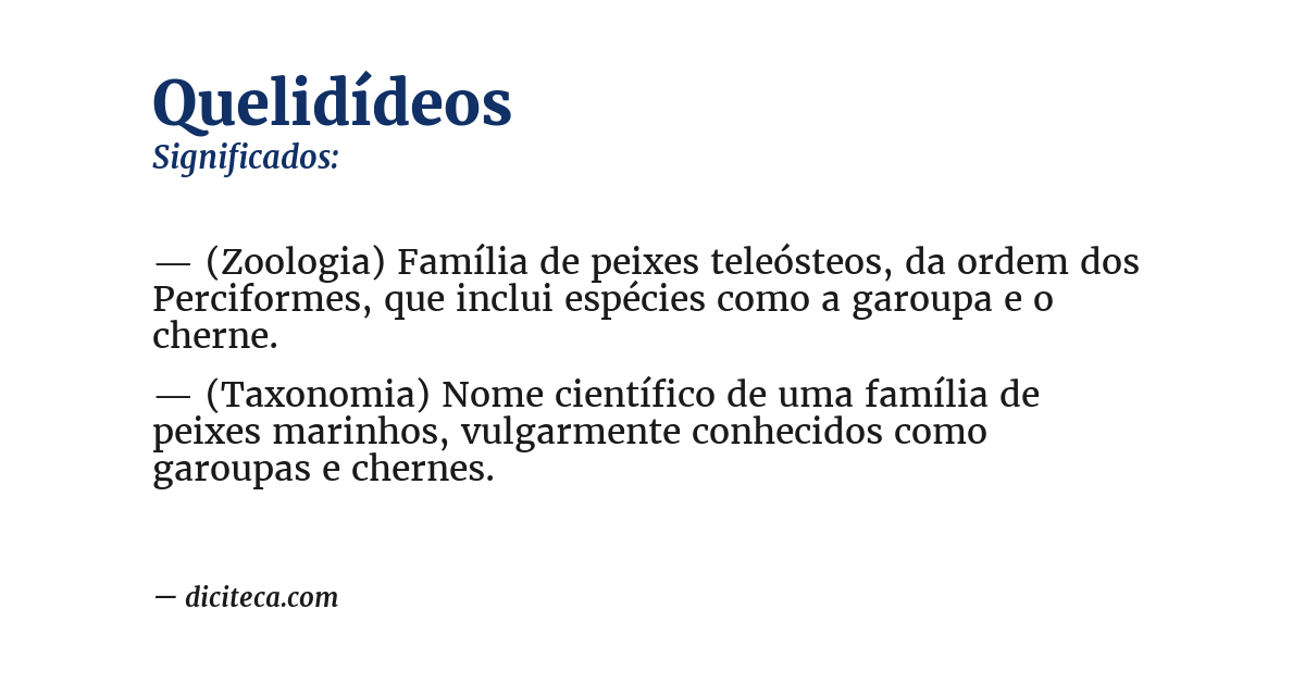 Significado de quelidídeos