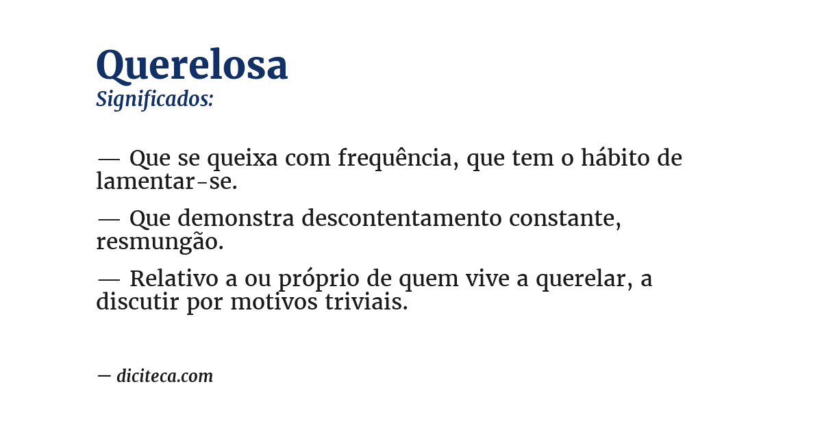 Significado de querelosa
