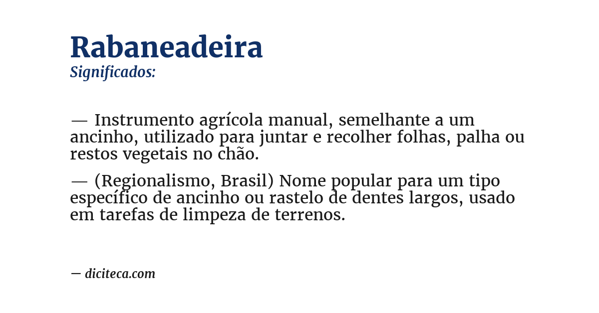 Significado de rabaneadeira
