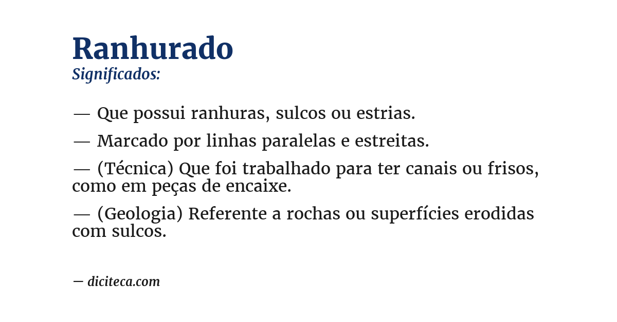 Significado de ranhurado
