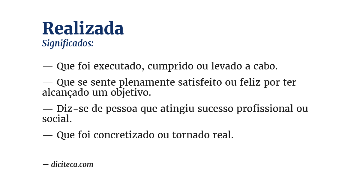 Significado de realizada