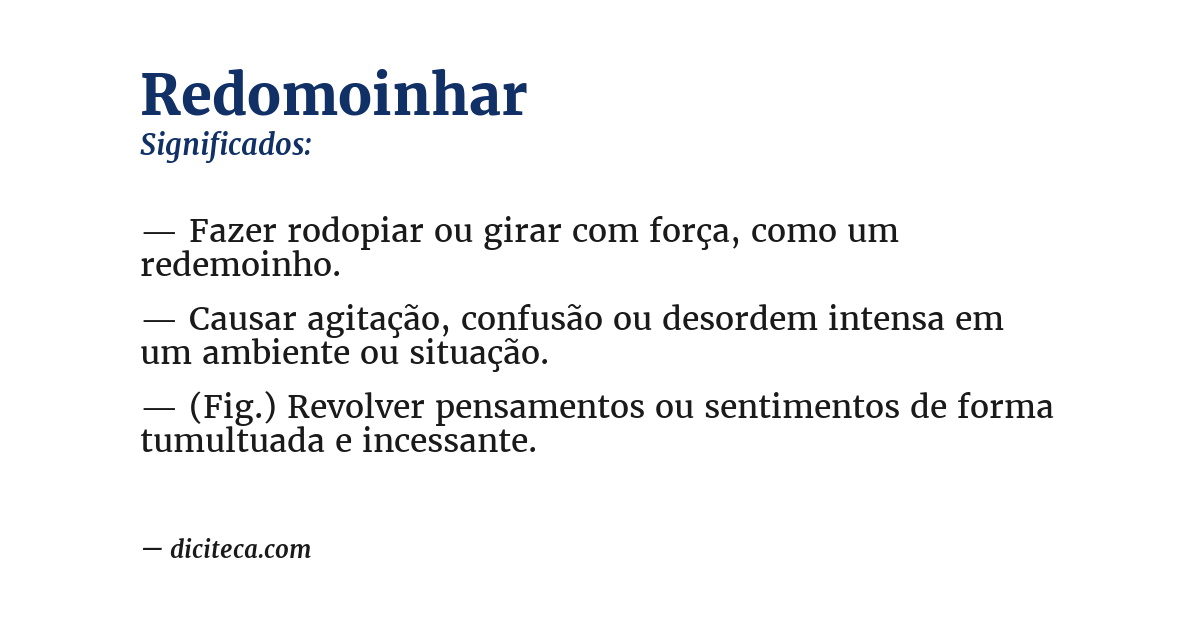 Significado de redomoinhar